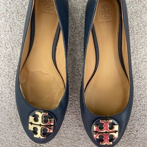 Tory Burch Navy Blue leather flats